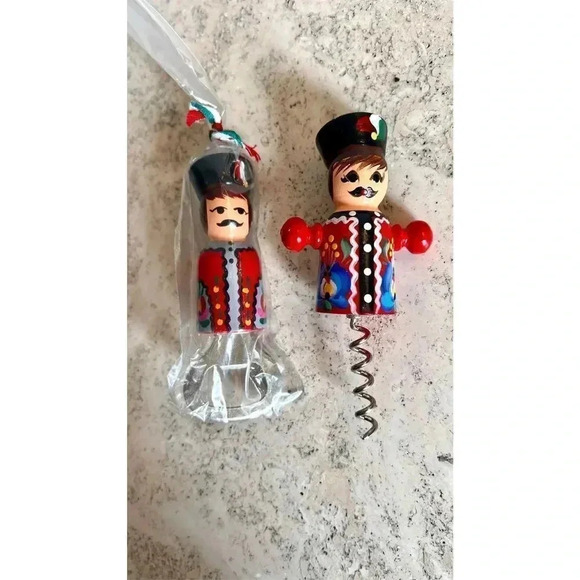 Vintage Holiday Ornament Nutcracker Cork Screw Christmas Decor Seasonal - Picture 1 of 10